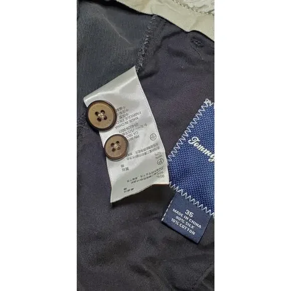 Tommy Bahama Shorts Mens Sz 35 Black Silk Cotton Flat Front Casual Summer C16 - Picture 7 of 11